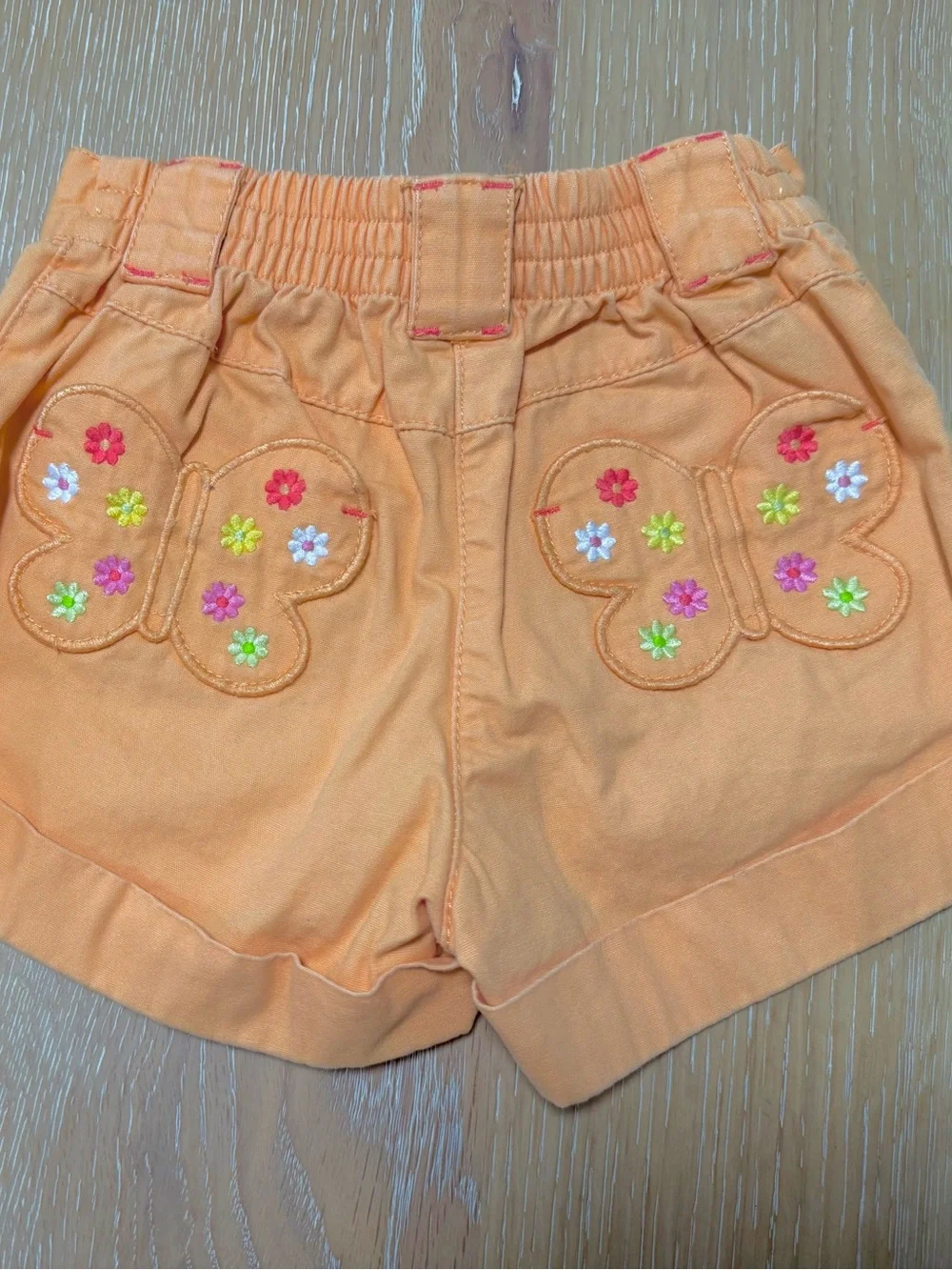 GYMBOREE Girls' Orange Butterfly-Accent Shorts SIZE 18-24 mo